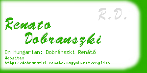 renato dobranszki business card